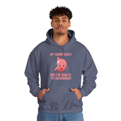 Funny My Tummy Hurts And I'm MAD At The Government Meme Sarcastic Hoodie