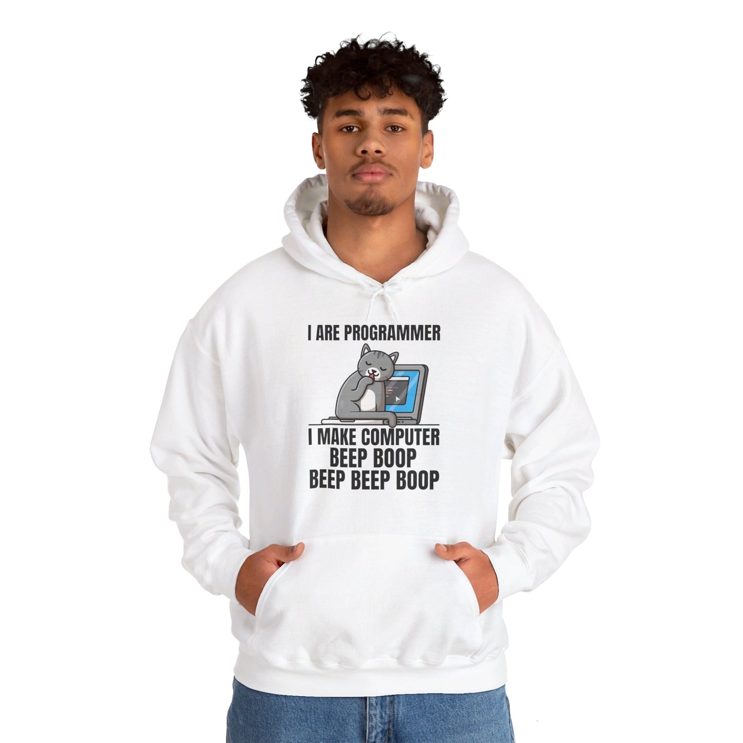 Funny I Are Programmer I Make Computer Beep Boop Cute Cat Hoodie For Men Women Hoodie