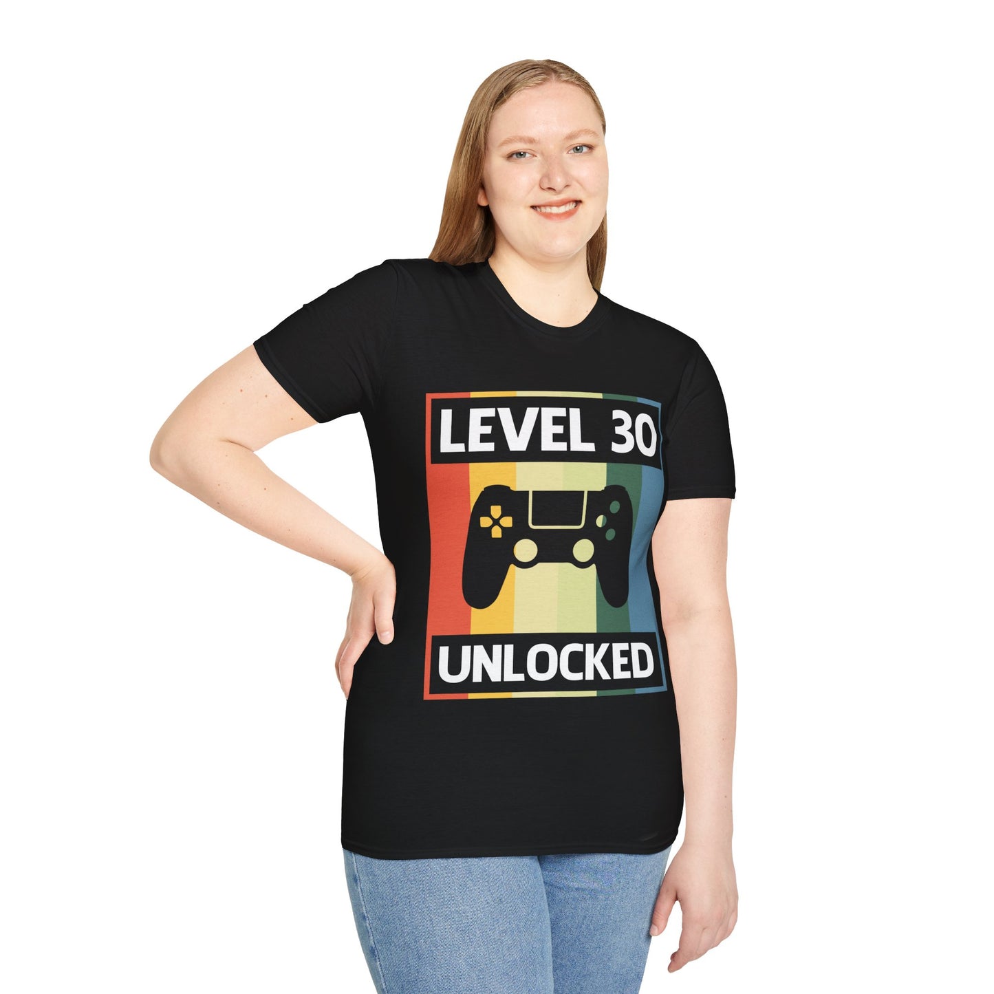 Funny Level 30 Unlocked Video Gamer Gaming 30th Birthday T-Shirt for Men Women