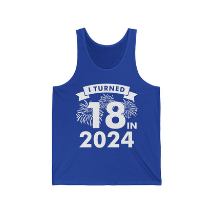 Funny I Turned 18 In 2024 18th Birthday Party Gift Tank Tops For Men Women