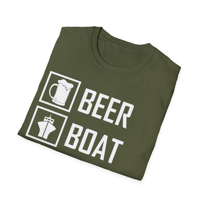 Beer Boat River Repeat Drinking Funny River Life T-Shirt for Men