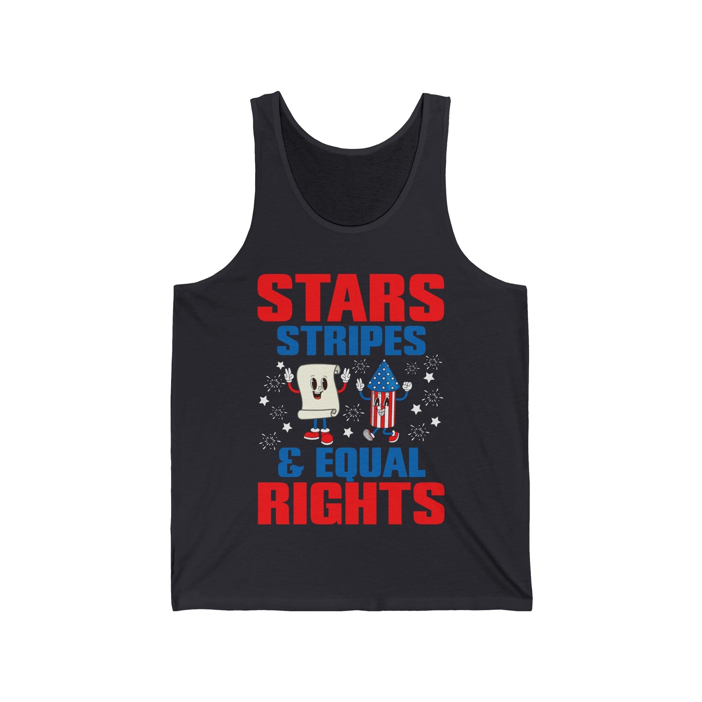 Stars Stripes & Equal Rights 4th Of July Retro Groovy Tank Top For Men Women Tank Top