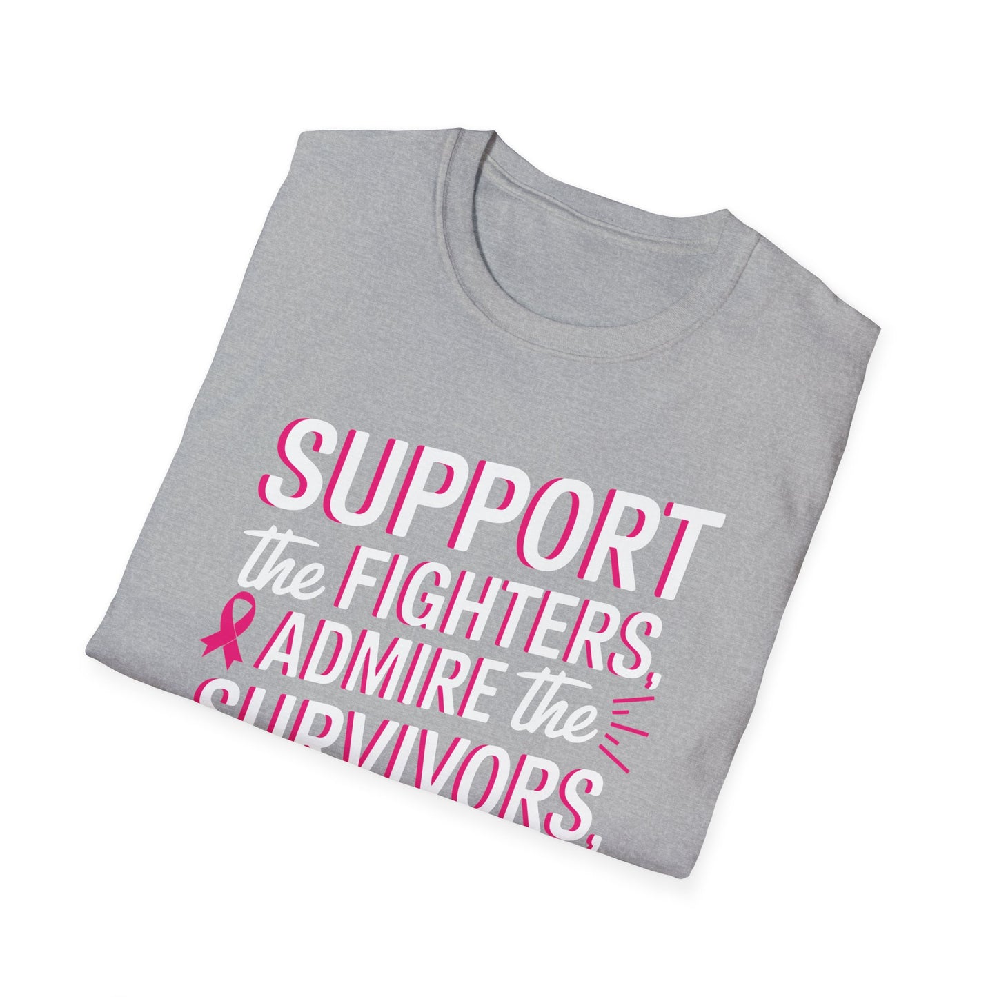 Breast Cancer Awareness Support Fighters Admire Survivors T-Shirt For Men Women