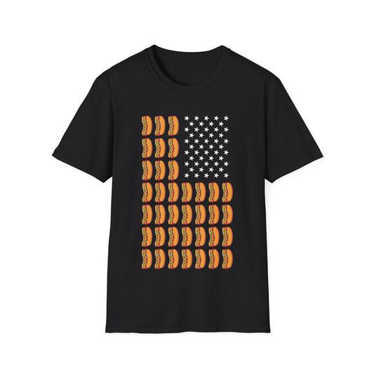 Funny Hot Dog American Flag Food Hotdog Lovers T-Shirt For Men Women