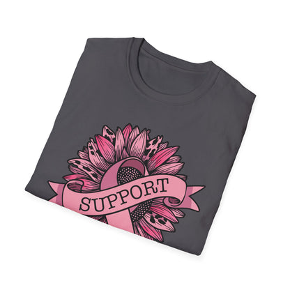 Sunflower Pink Breast Cancer Awareness Women Warrior T-Shirt For Men Women