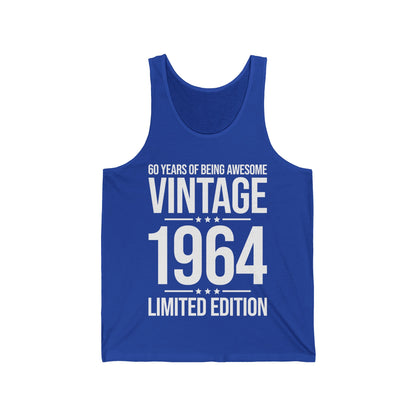 60 Year Old Gifts Vintage 1964 60 Years Awesome 60th Birthday Tank Tops