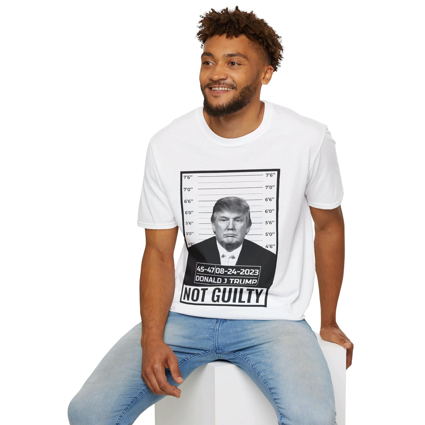 Donald Trump Police Mugshot Not Guilty President Legend 45 47 T-Shirt For Men Women