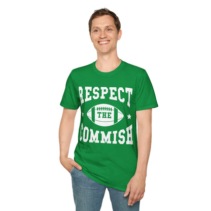 Funny Respect The Commish Fantasy Football Champ Top Best Ever Commish T-Shirt Men Women