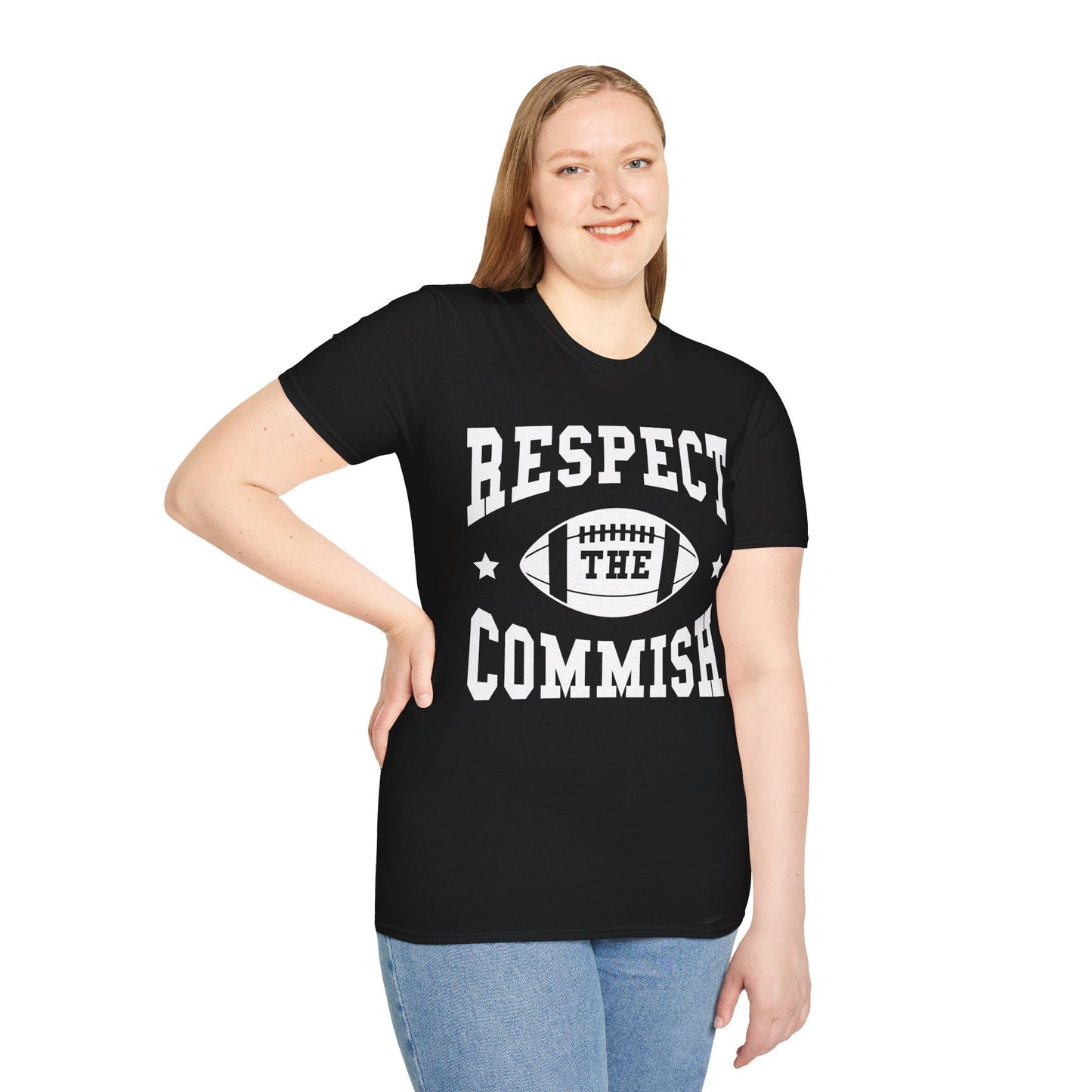 Funny Respect The Commish Fantasy Football Champ Top Best Ever Commish T-Shirt Men Women