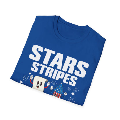 Stars Stripes & Equal Rights 4th Of July Retro Groovy T-Shirt For Men Women T-Shirt