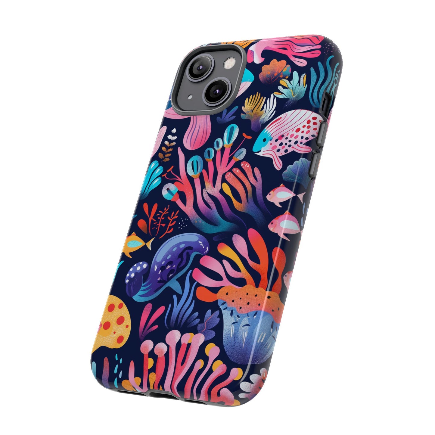 Underwater World Pattern iPhone 13 14 15 16 Pro Max Plus Case Wireless Charging Compatible Tough Cases Protection, Magnetic Phone Case for iPhone Classic Series