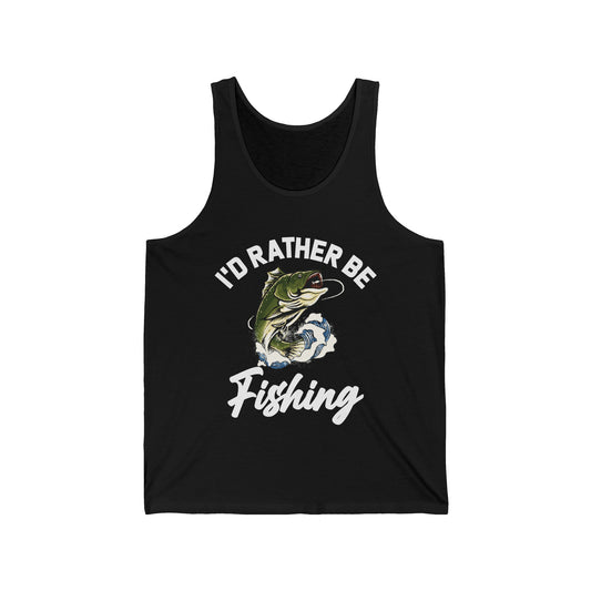 I'd Rather Be Fishing Fisherman Fathers Day Tank Tops For Men Women