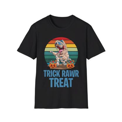 Funny Trick Rawr Treat Halloween Costume Pumpkin Dinosaur Candy T-Rex Lovers T-Shirt Men Women