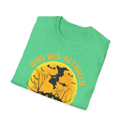 Funny Why Yes Actually I Can Drive A Stick Witch halloween Party T-Shirt Girls