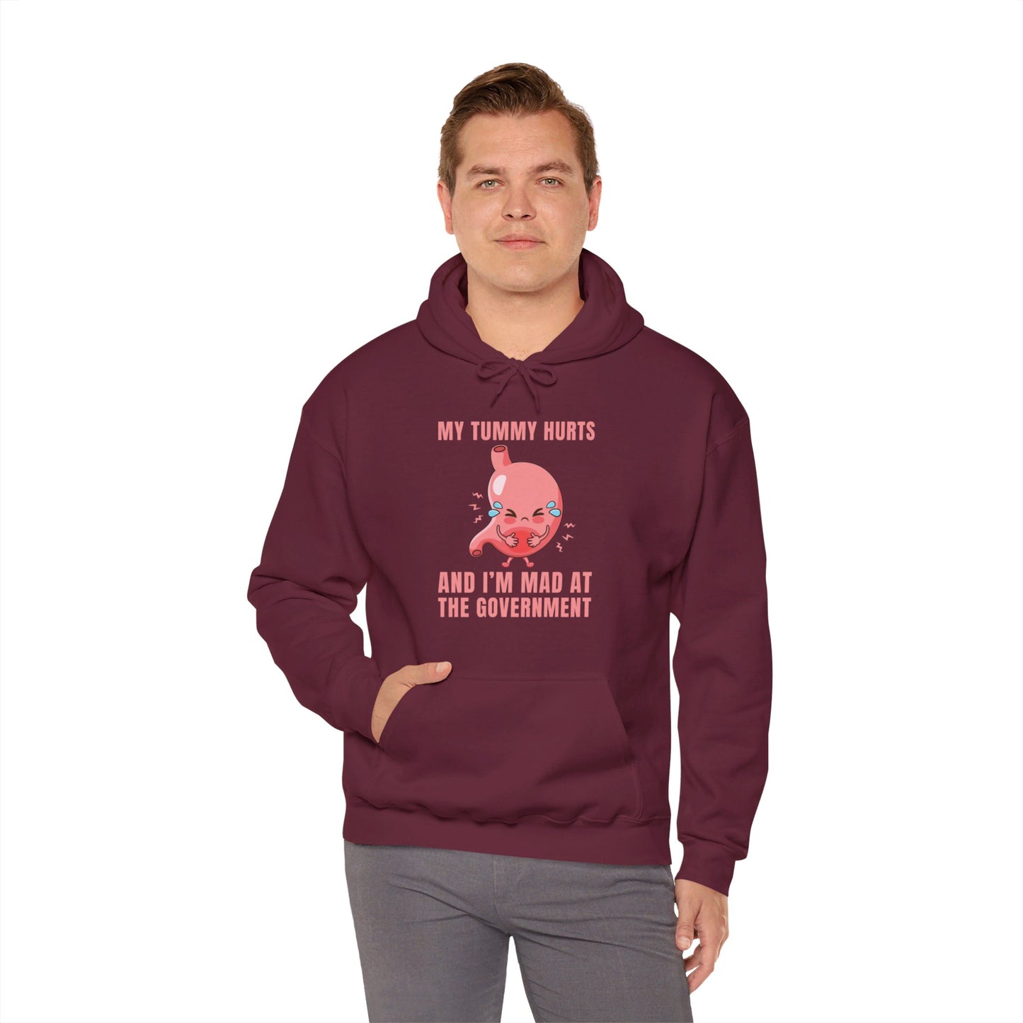 Funny My Tummy Hurts And I'm MAD At The Government Meme Sarcastic Hoodie