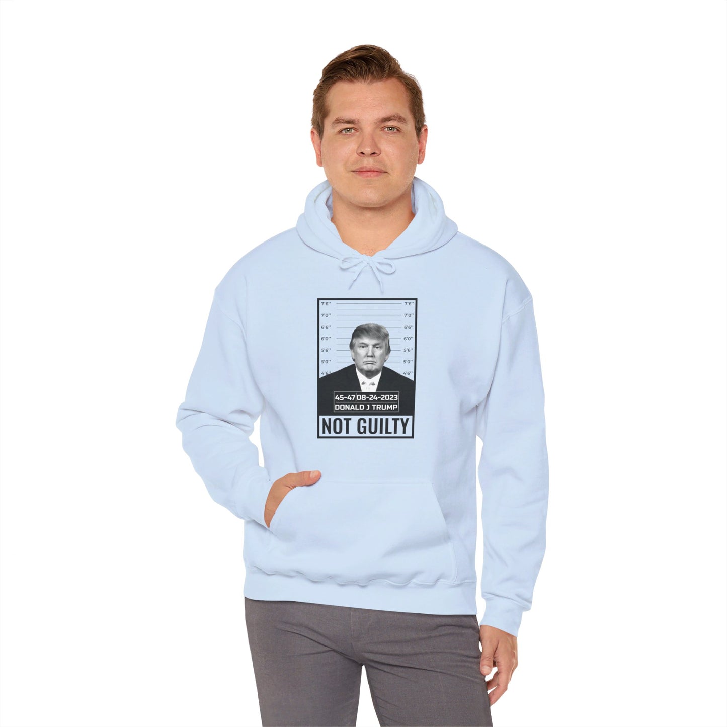 Donald Trump Police Mugshot Not Guilty President Legend 45 47 Hoodie For Men Women Hoodie