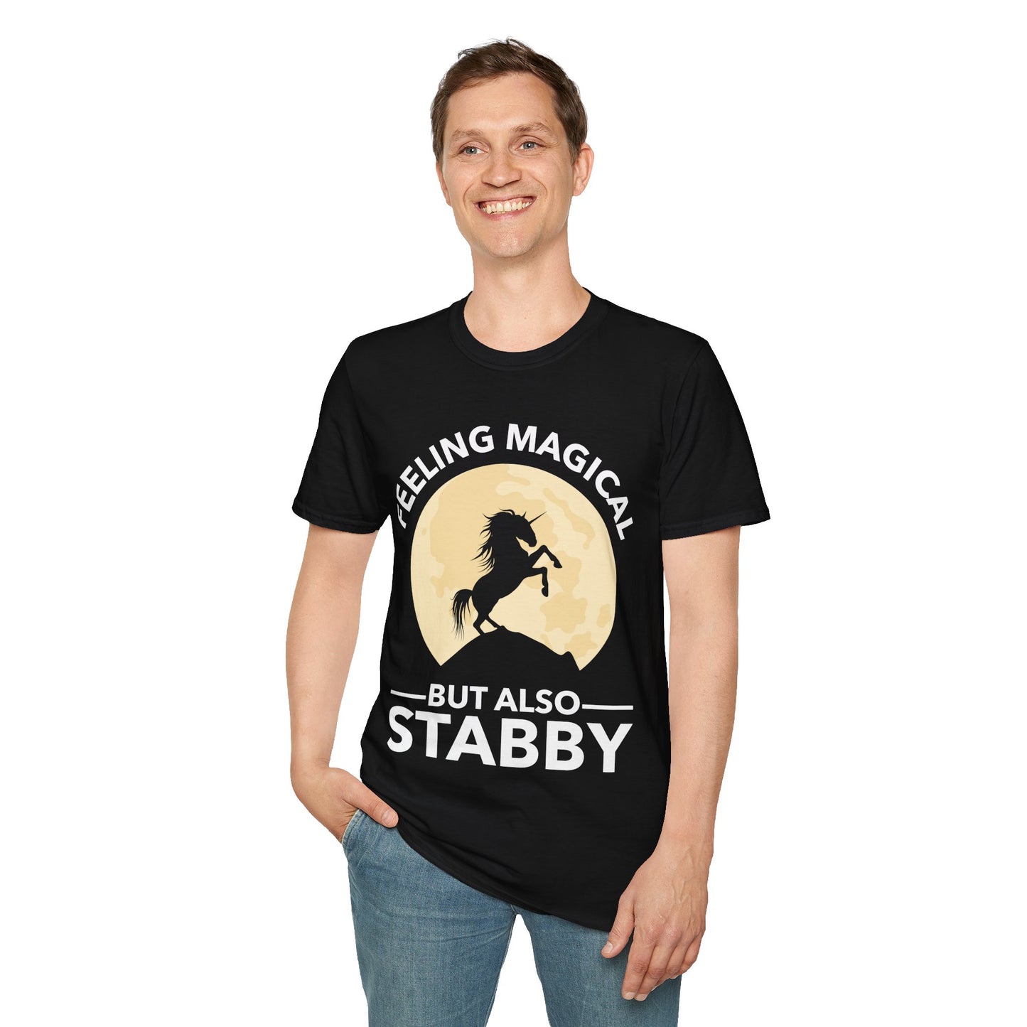 Funny Feeling Magical But Also Stabby Unicorn Lovers T-Shirt Men Women