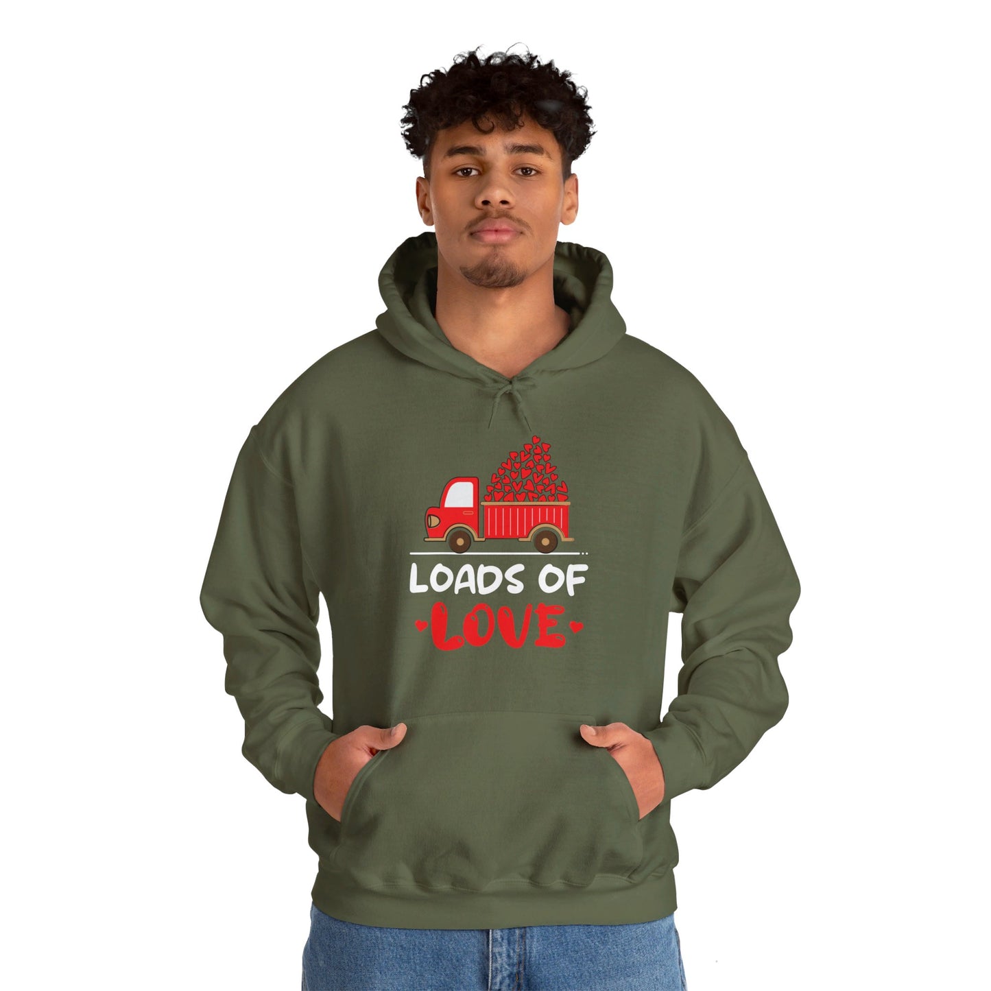 Funny Loads of Love Tractor Cute Valentines Day Truck Hoodie