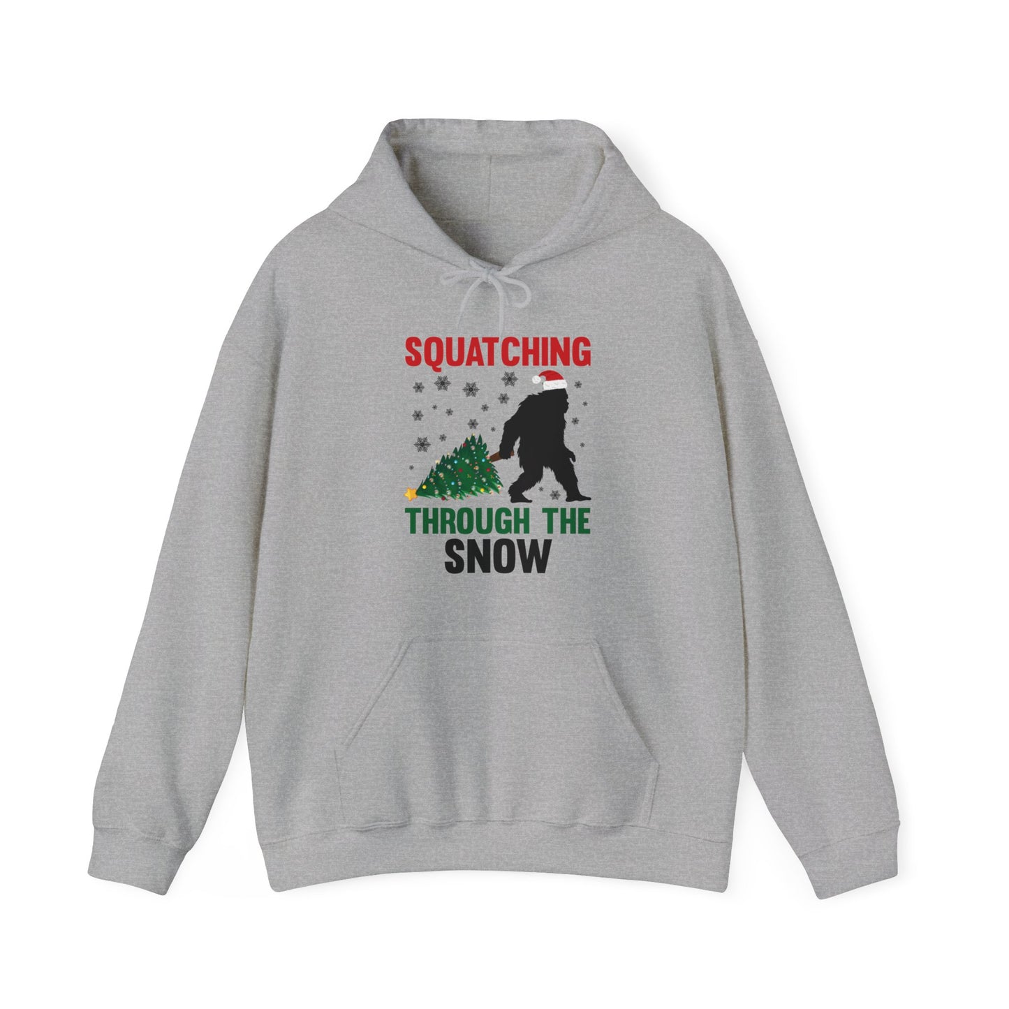 Squatching Through The Snow Funny Bigfoot Christmas Sasquatch Hoodie