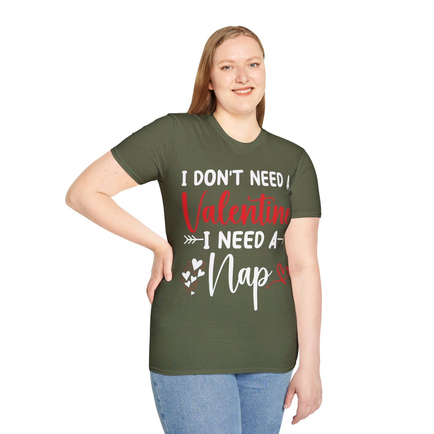 Funny I Don't Need A Valentine I Need A Nap Anti Valentines Day T-Shirt For Men Women T-Shirt