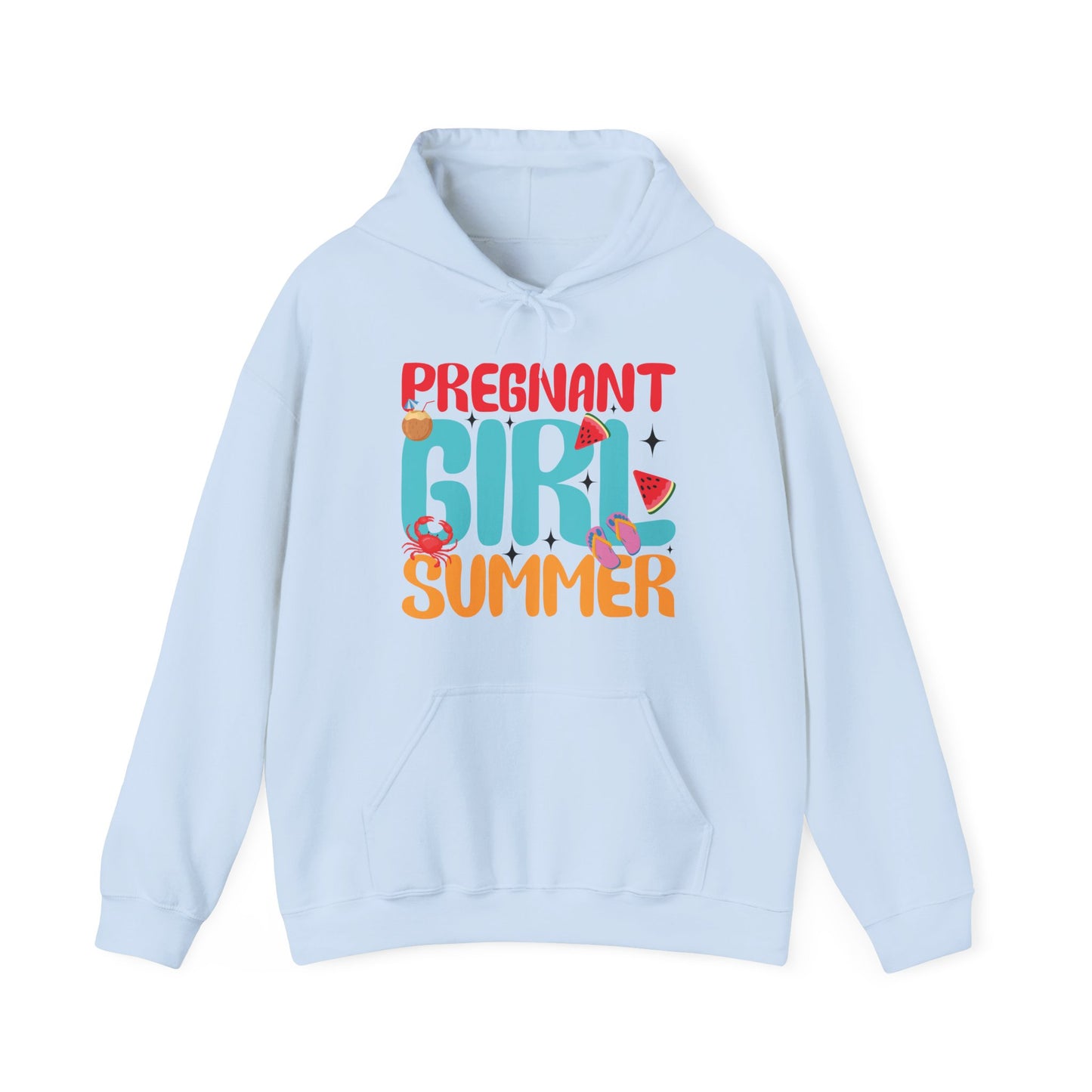 Groovy Pregnancy Reveal Pregnant Girl Summer Hoodie For Baby Shower Hoodie