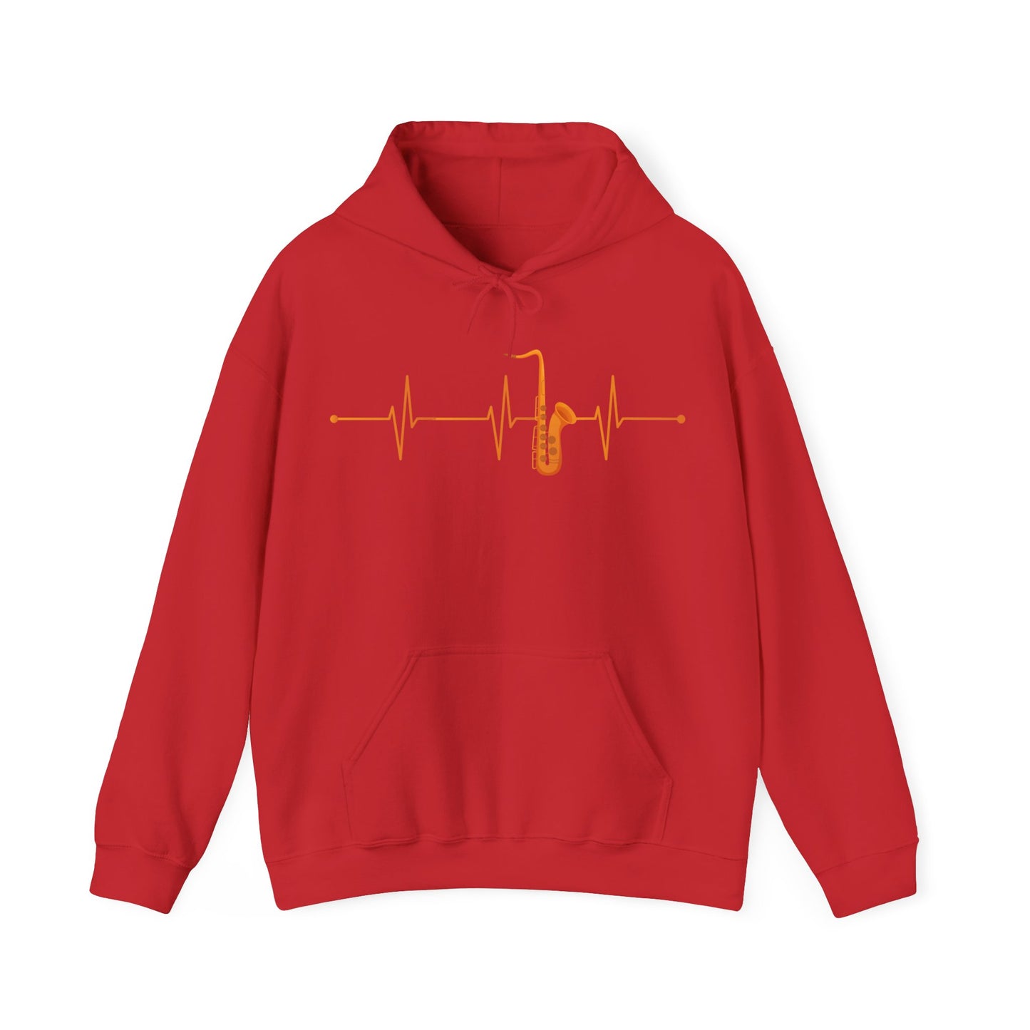 Funny Saxophone Heartbeat Hoodie, Saxophone Player Music Lovers Hoodie