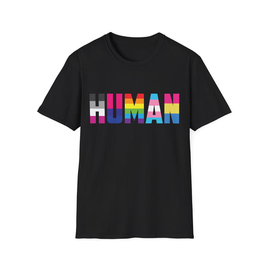 Funny Human LGBT Gay Pride Rainbow Flag Christian Black Man T-Shirt for Men