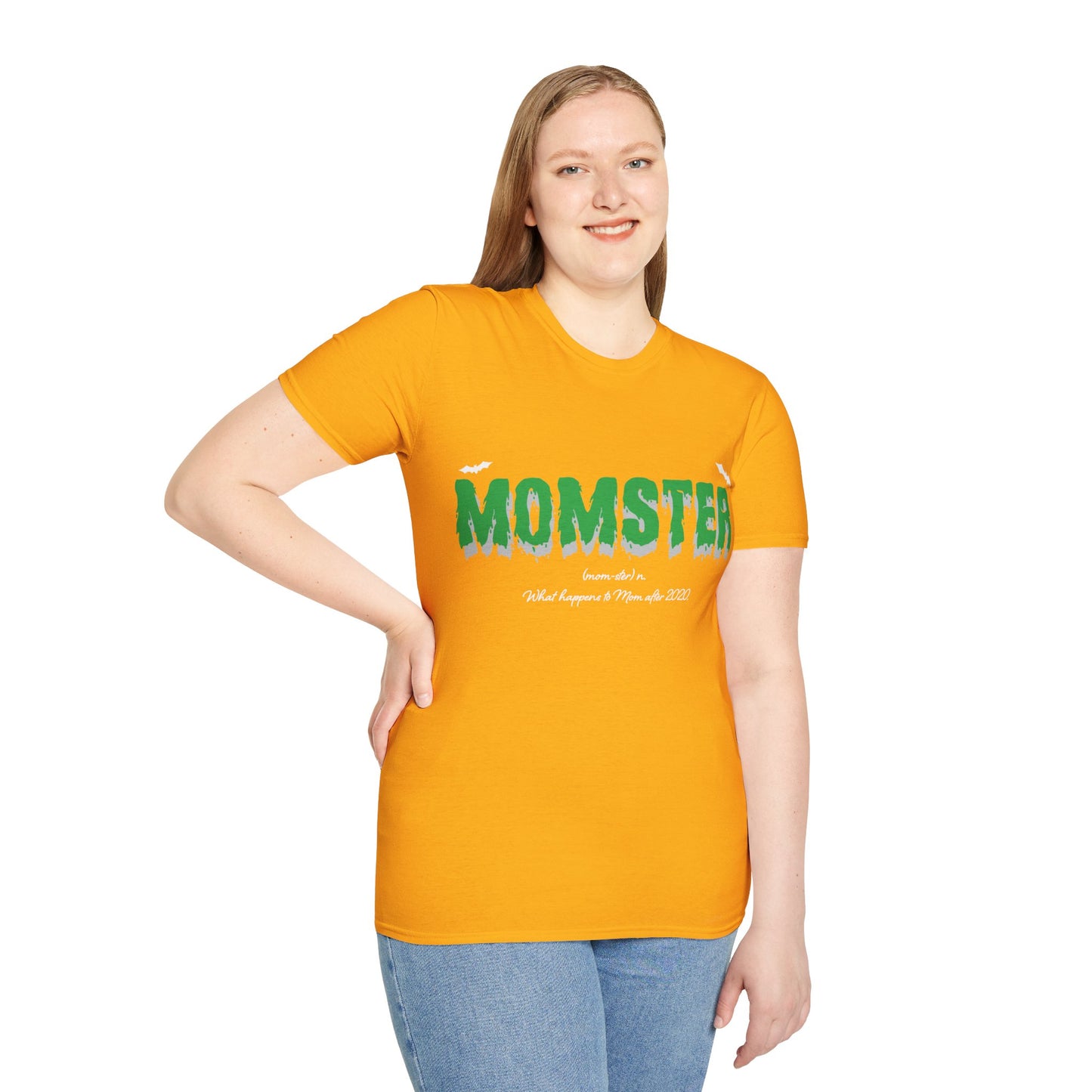 Womens Momster Broomstick Funny Halloween Party Mom Mothers Day T-Shirt