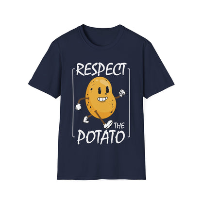 Funny Respect The Potato Gift Men Cute Root Vegetable Lovers Vegan T-Shirt For Men Women T-Shirt