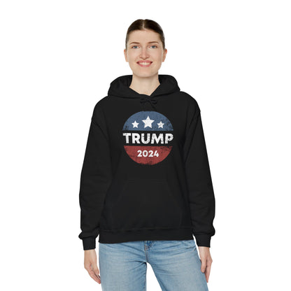 Trump 2024 Retro Campaign Button Re Elect President Trump Hoodie For Men Women Hoodie