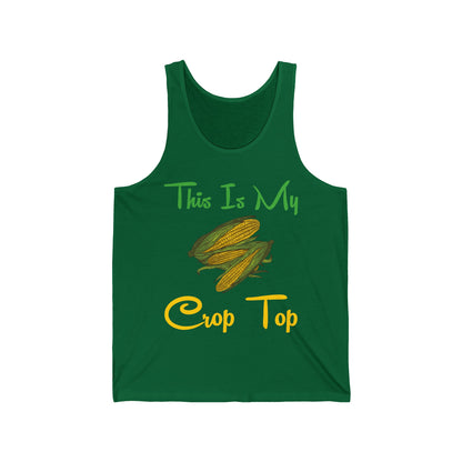 Funny This is my Crop Top Farmer Farming Corn Lover Pun Joke Tank Top