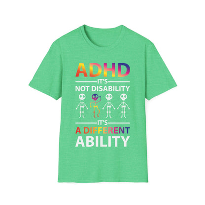 ADHD Its Not Disability Its A Different Ability Skeleton Retro T-Shirt Men Women