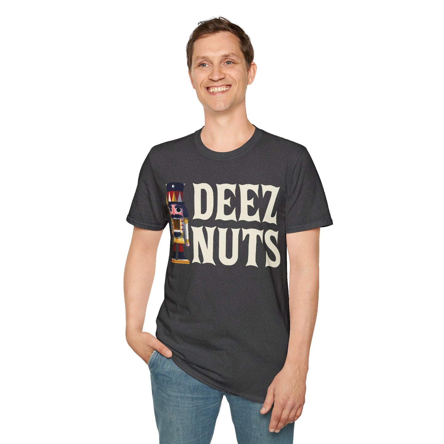 Funny Deez Nuts Nutcracker Ugly Christmas Meme Xmas Gift T-Shirt Men Women