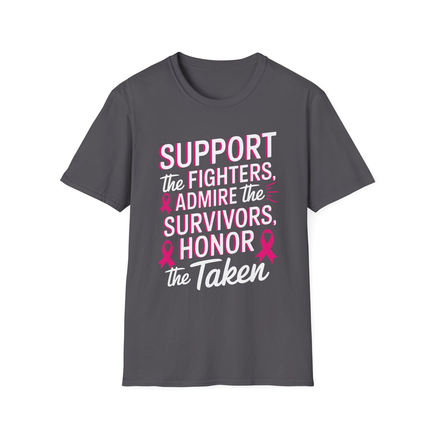 Breast Cancer Awareness Support Fighters Admire Survivors T-Shirt For Men Women