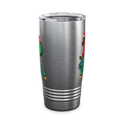 Bigfoot Santa Christmas Tree Lights Gifts Funny Xmas Sasquatch Tumbler For Men Women Tumbler