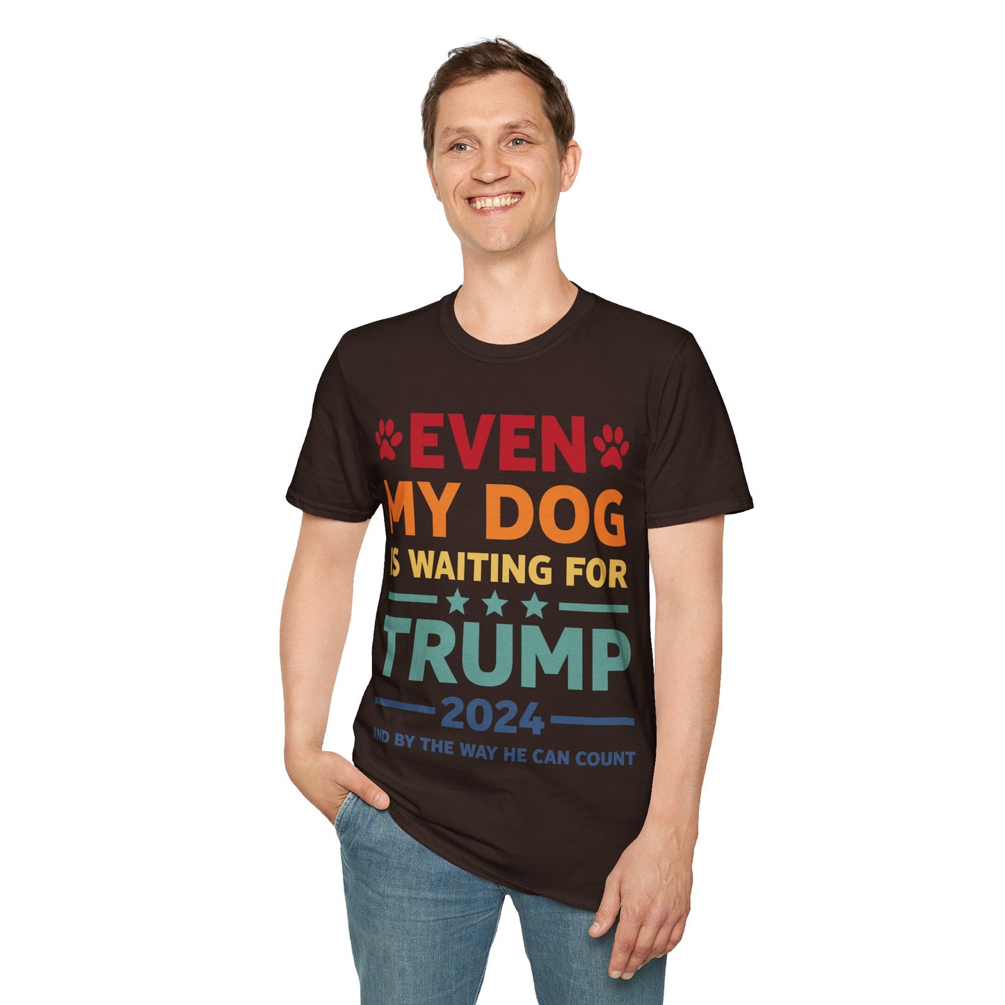 Even My Dog Is Waiting For Trump 2024 Funny President T-Shirt For Men Women