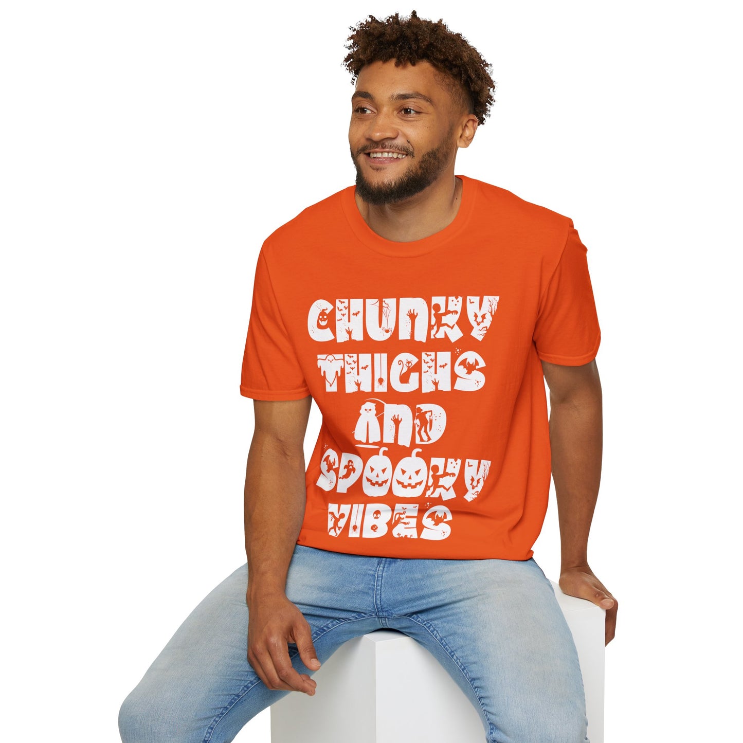 Funny Chunky Thighs and Spooky Vibes Halloween Women's T-Shirt