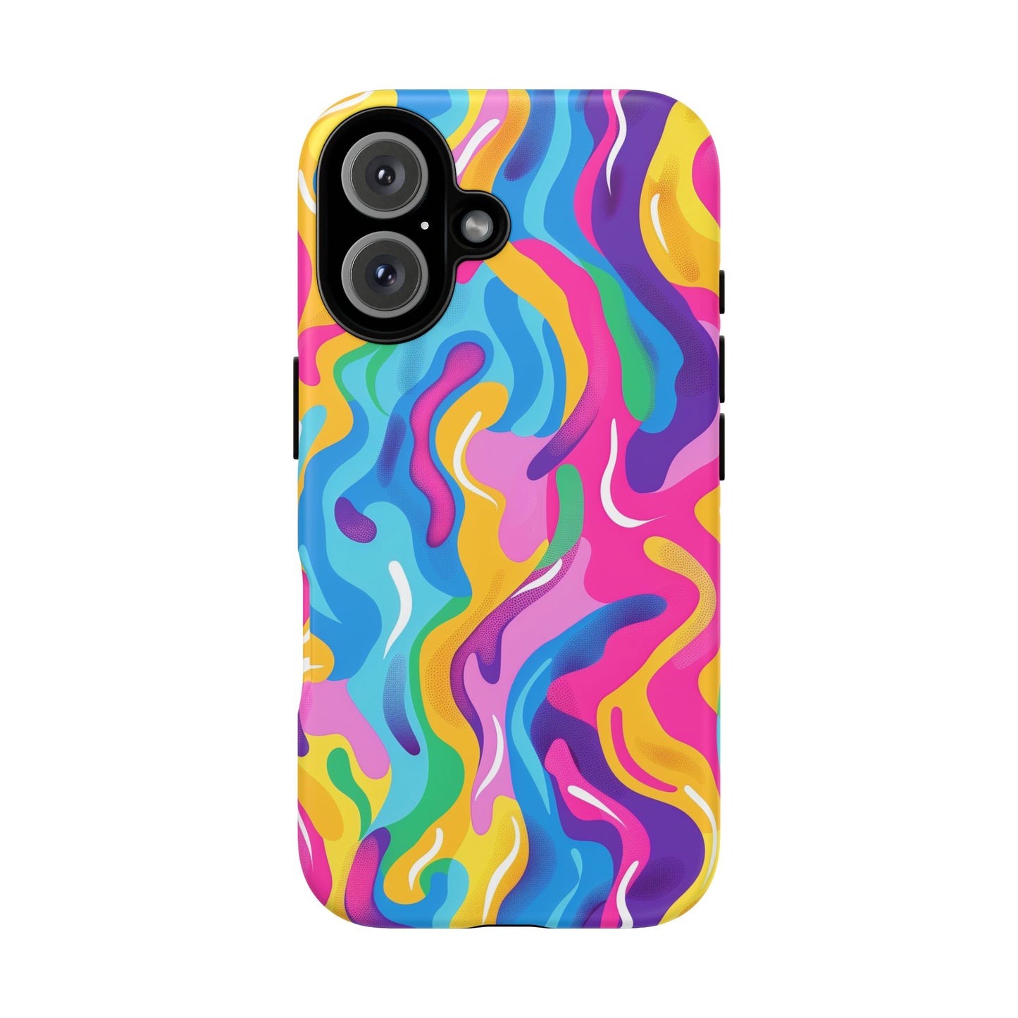 Rainbow Splash Pattern iPhone iPhone 13 14 15 16 Pro Max Plus Case Wireless Charging Compatible Tough Cases Protection, Magnetic Phone Case for iPhone Classic Series