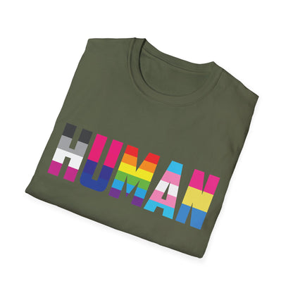 Funny Human LGBT Gay Pride Rainbow Flag Christian Black Man T-Shirt for Men