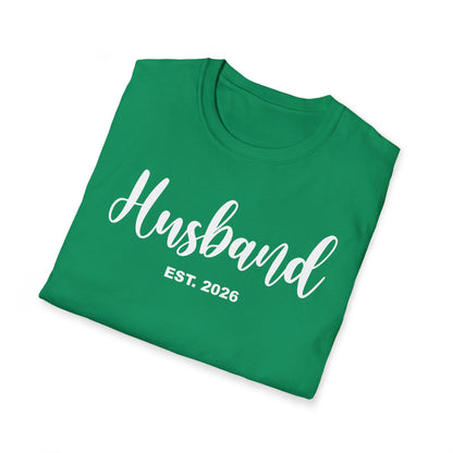 Husband Est 2026 Married Hubby Wife Honeymoon Couple Wedding T-Shirt