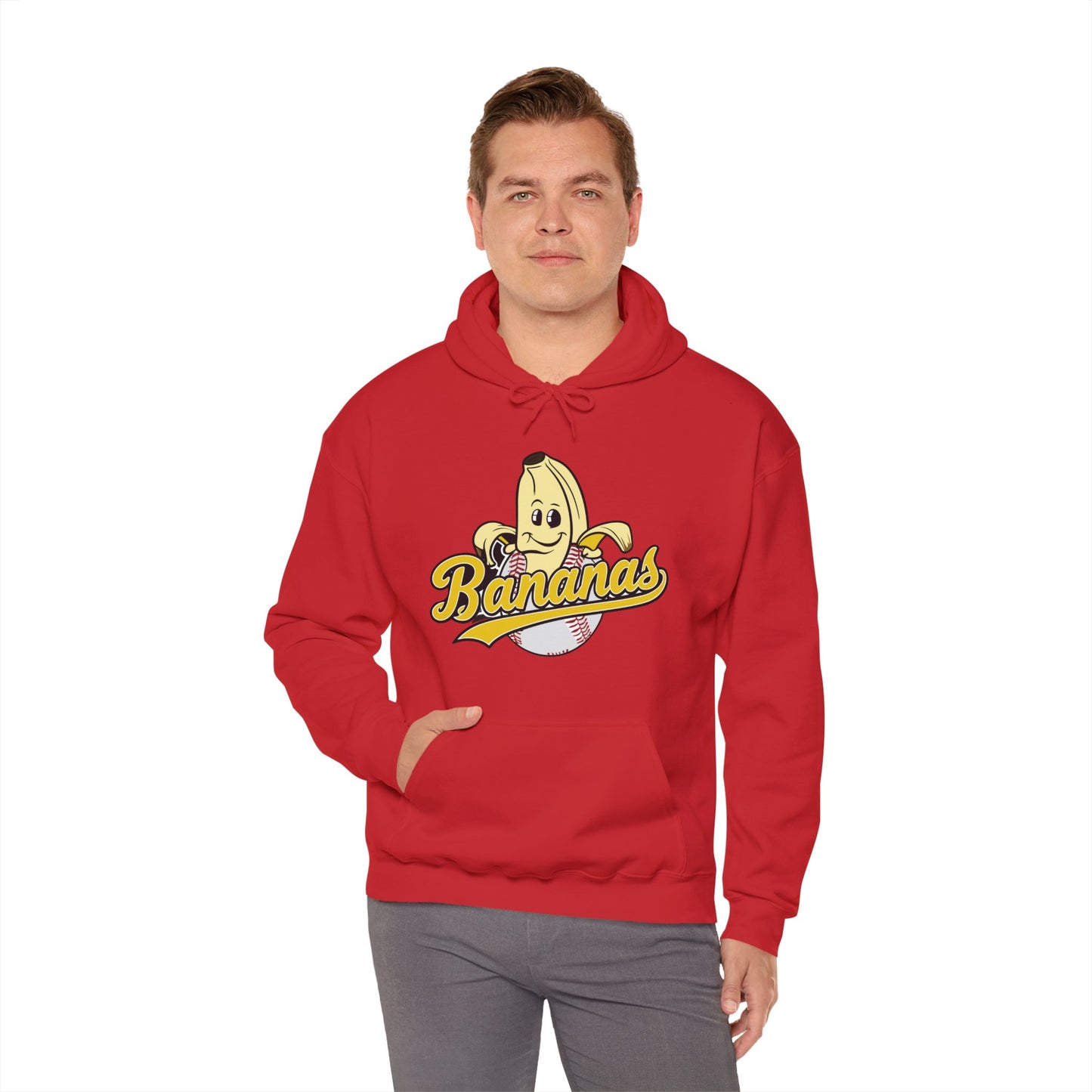 Funny Let's Go Bananas Baseball Hoodie For Baseball Lovers Men Women Hoodie