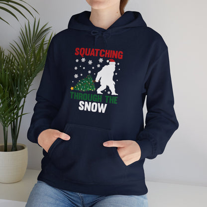 Squatching Through The Snow Funny Bigfoot Christmas Sasquatch Hoodie