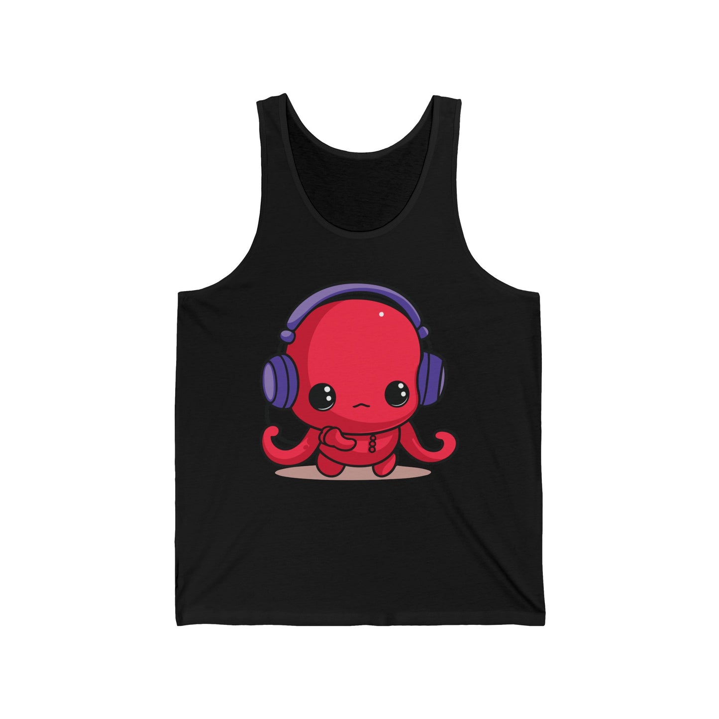 Cute Kawaii Octopus Cartoon Wearing Headphones Music Pop Tank Top For Men Women Tank Top