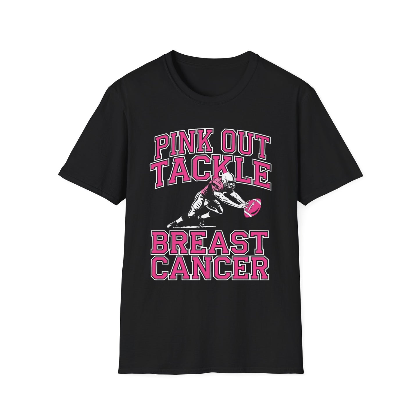Funny Pink Out Tackle Breast Cancer Awareness American Football T-Shirt For Men Women
