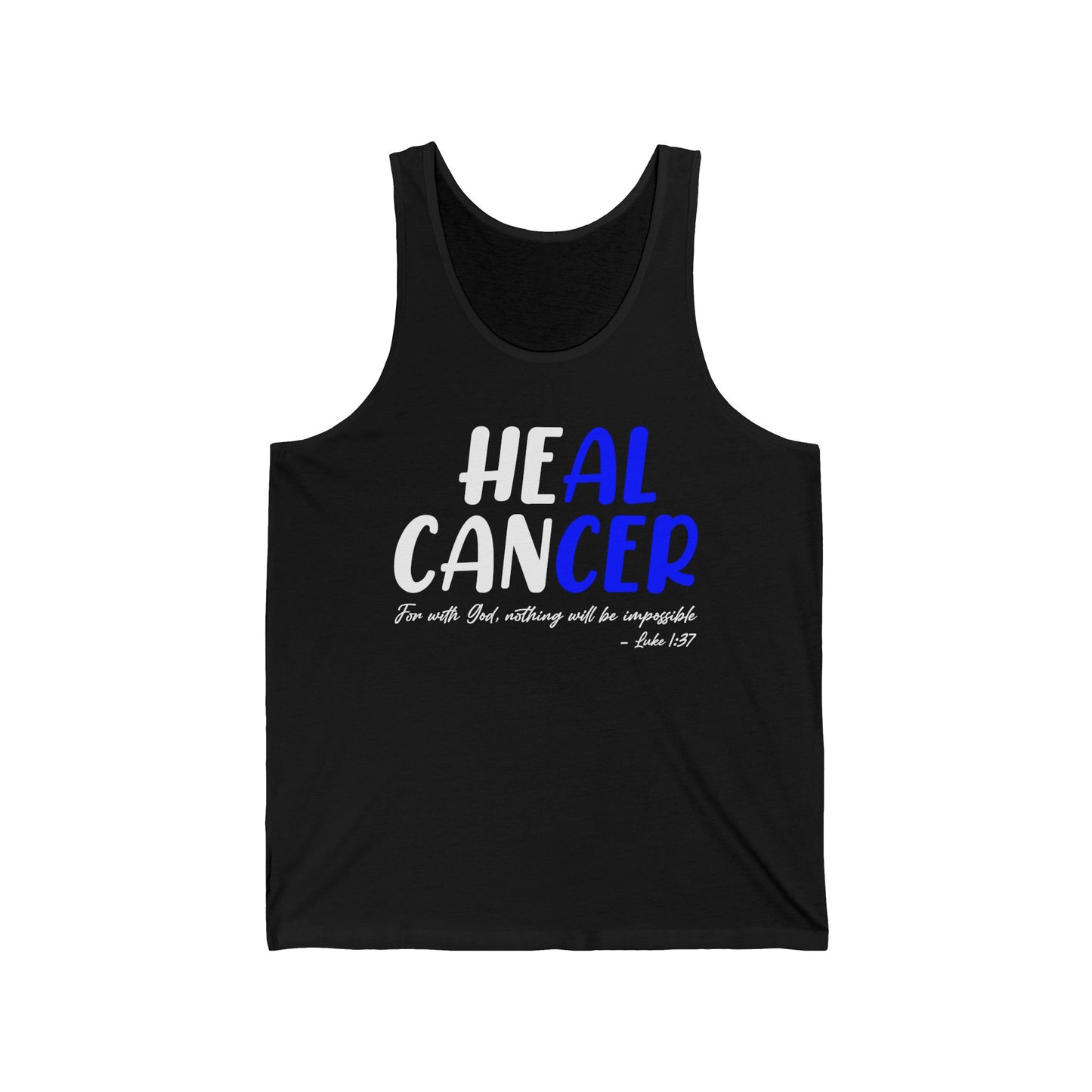 Colon Cancer Faith Bible Verse CRC Awareness Support Heal Family Tank Top For Men Women