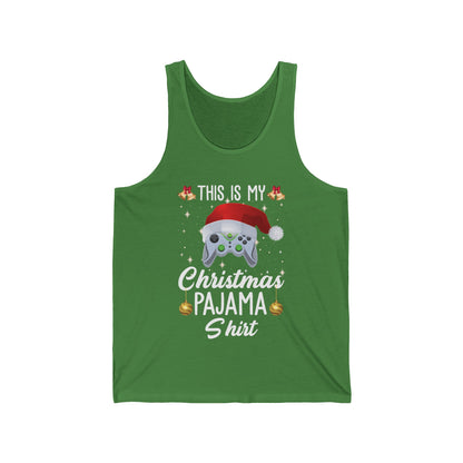 Funny This Is My Christmas Pajama Santa Hat Gamer Video Game Gaming Tank Tops