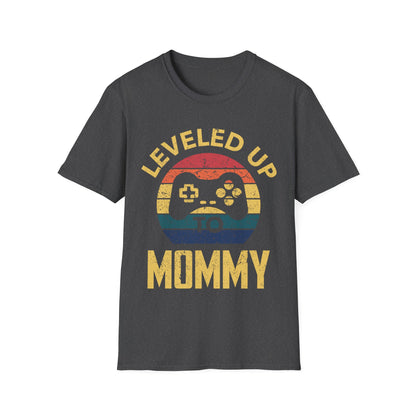 Funny Leveled Up to Mommy Mom Soon to be Mothers Day Gamer Gaming T-Shirt