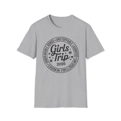 Funny Girls Trip 2026 Friends Weekend Sisters Vacation Matching T-Shirt For Women
