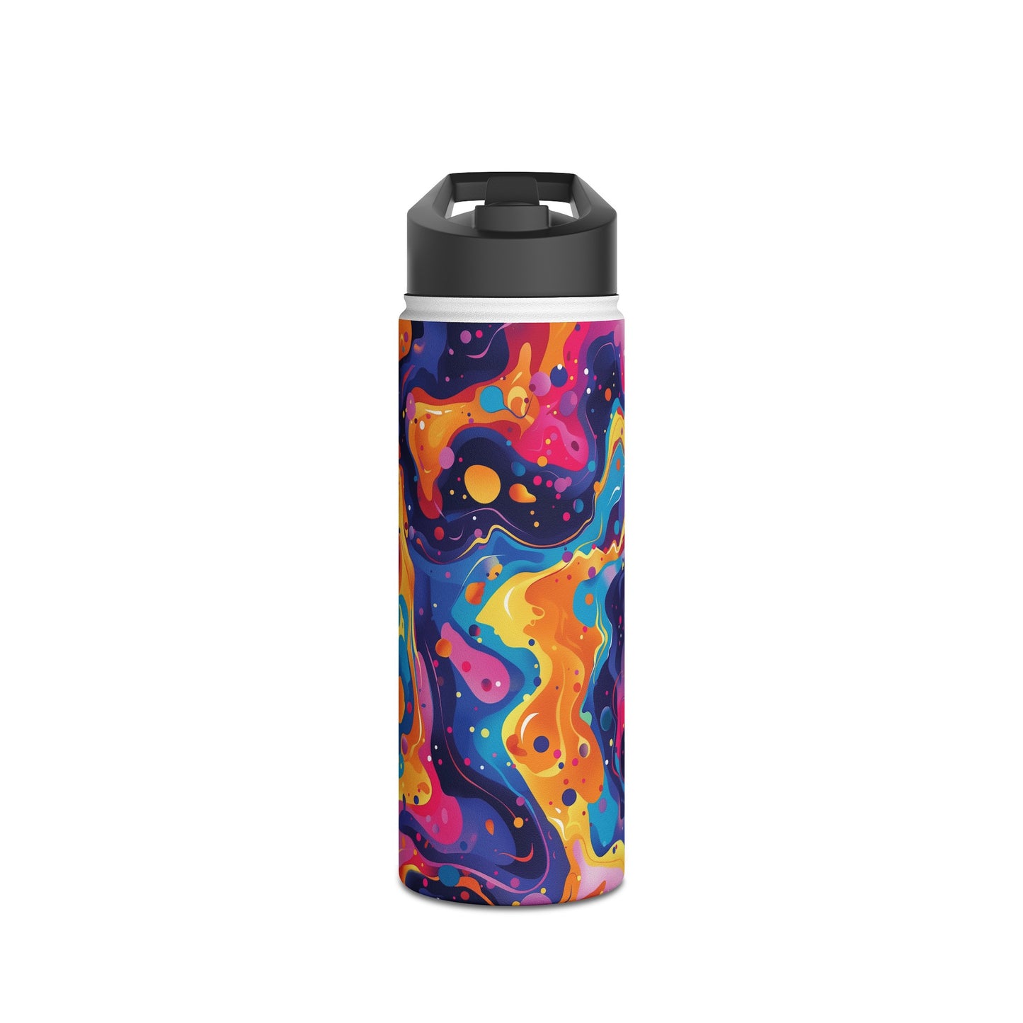 Galactic Explosion Pattern Stainless Steel Water Bottle with Twist-on Lid and Double-Wall Vacuum Insulation