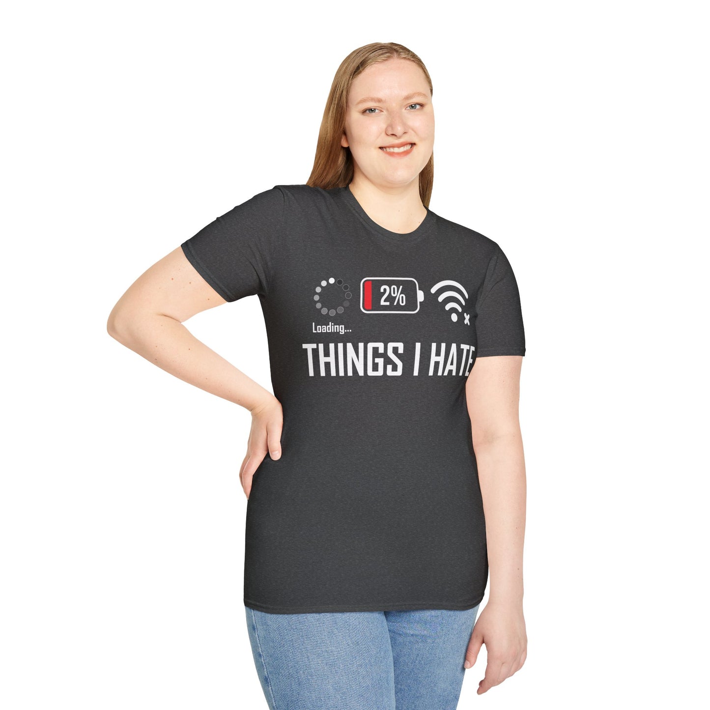 Things I Hate Gamer Computer Science Programmer Coding Low WIFI Charging Loading T-Shirt
